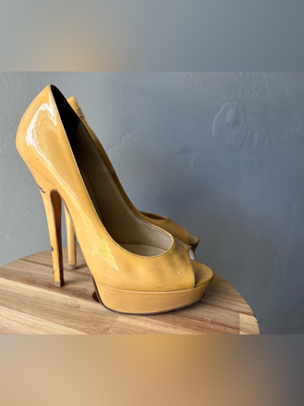 Jimmy Choo Crown Platform Peep Toe Pumps ~ Size 36.5